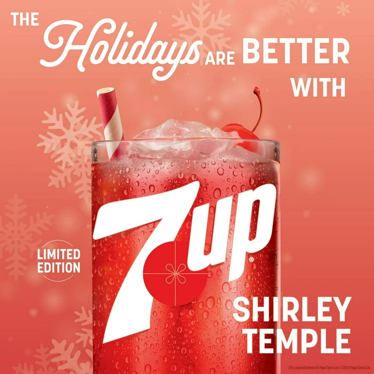 7UP Caffeine Free Shirley Temple Pomegranate and Cherry Flavored Soda Pop, 12 fl oz cans | Walmart (US)