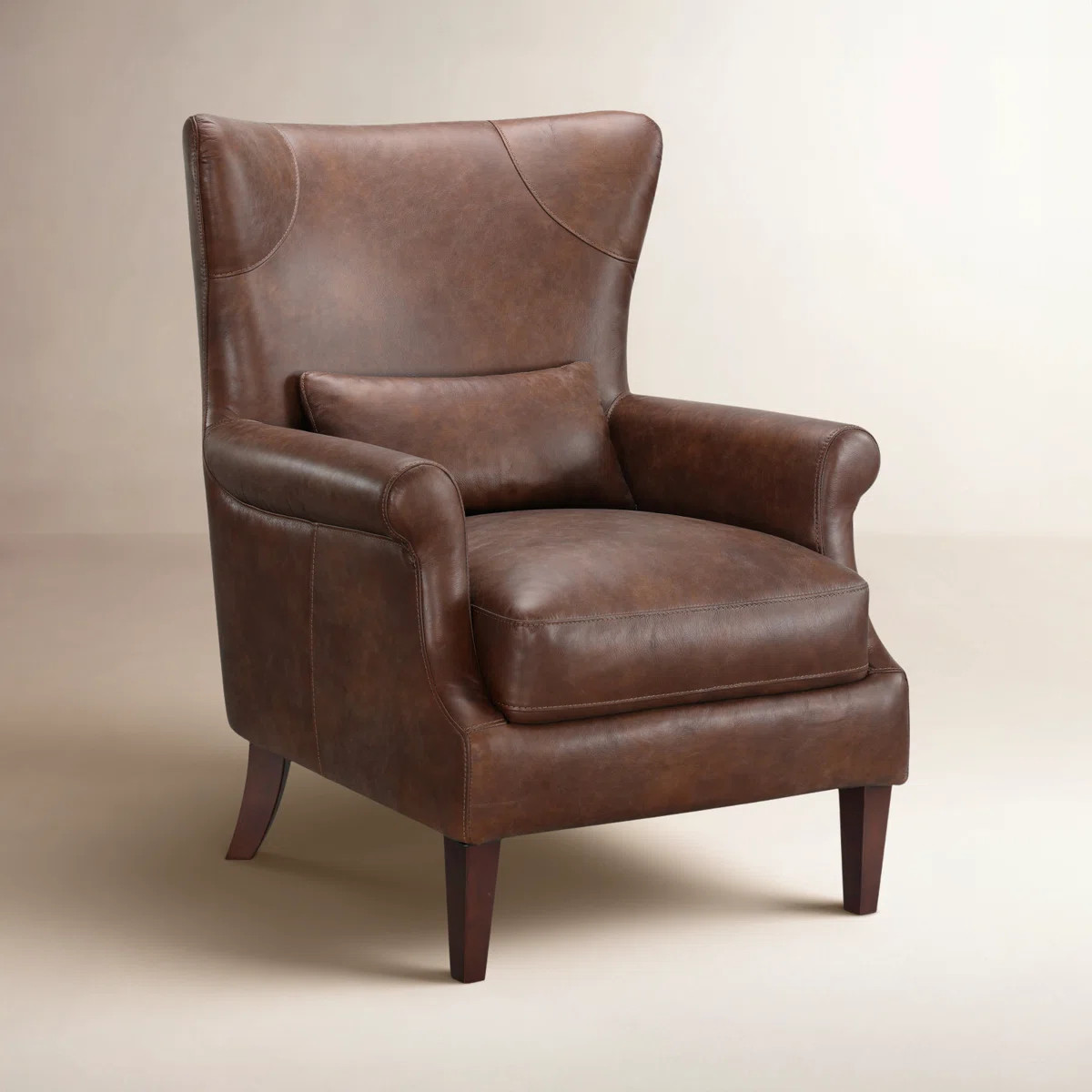 Emerald Top Grain Genuine Leather Wingback Accent Chair | Wayfair North America