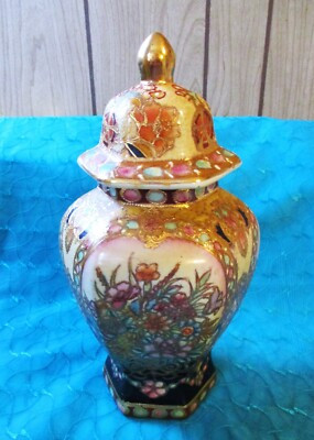 Antique Gold Gilded Satsuma Imari Japan Hand Painted Lidded Ginger Temple Jar VG | eBay US