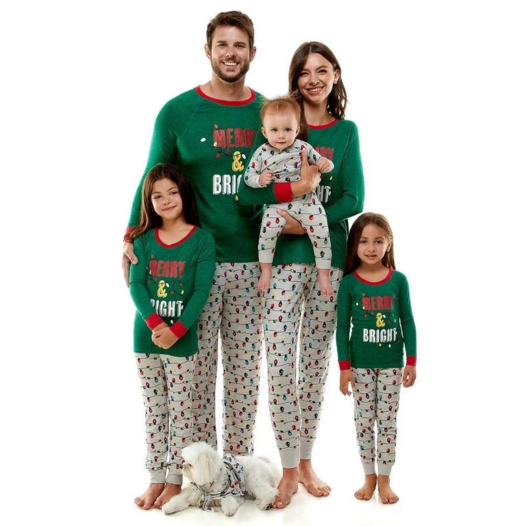 Derek Heart Merry and Bright Matching Family Christmas Pajamas, 2-Piece - Walmart.com | Walmart (US)