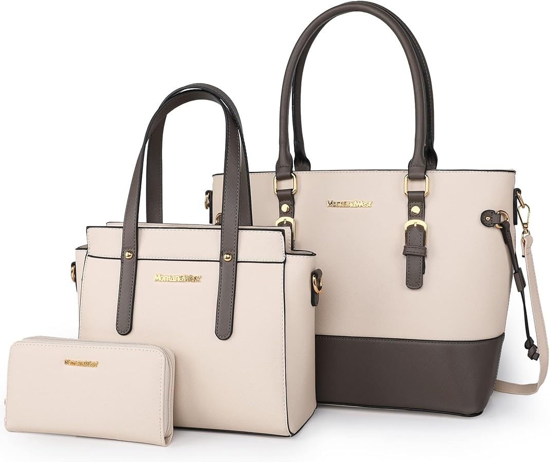 Montana West 3PCS Purses for Women Tote Bag and Wallet Set Shoulder Satchel Handbags | Amazon (US)