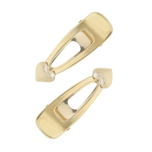 Ettika Gold Tone Plated Hair Clips for Women | Hair Accessory | Double Love Clip Set of 2 in Gold Tone | Large Hair Clip Set | Amazon (US)