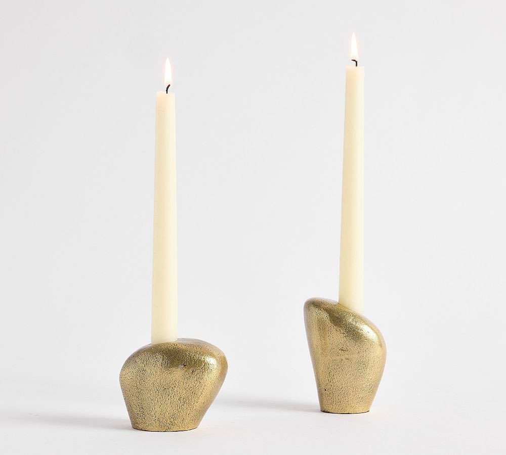 Brass Stone Candle Holder | Pottery Barn (US)
