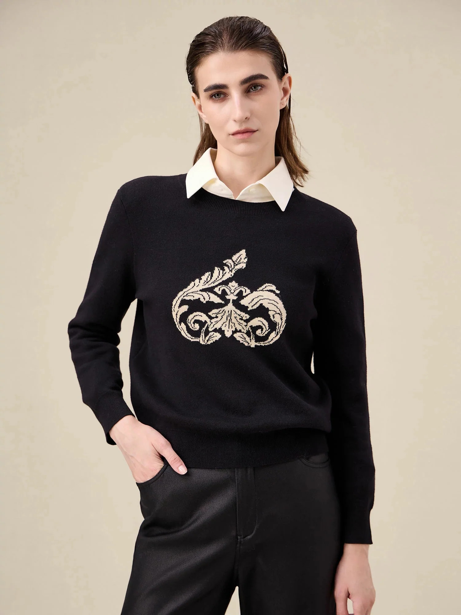 Amoretu Brand Patterned Sweater | AMORETU