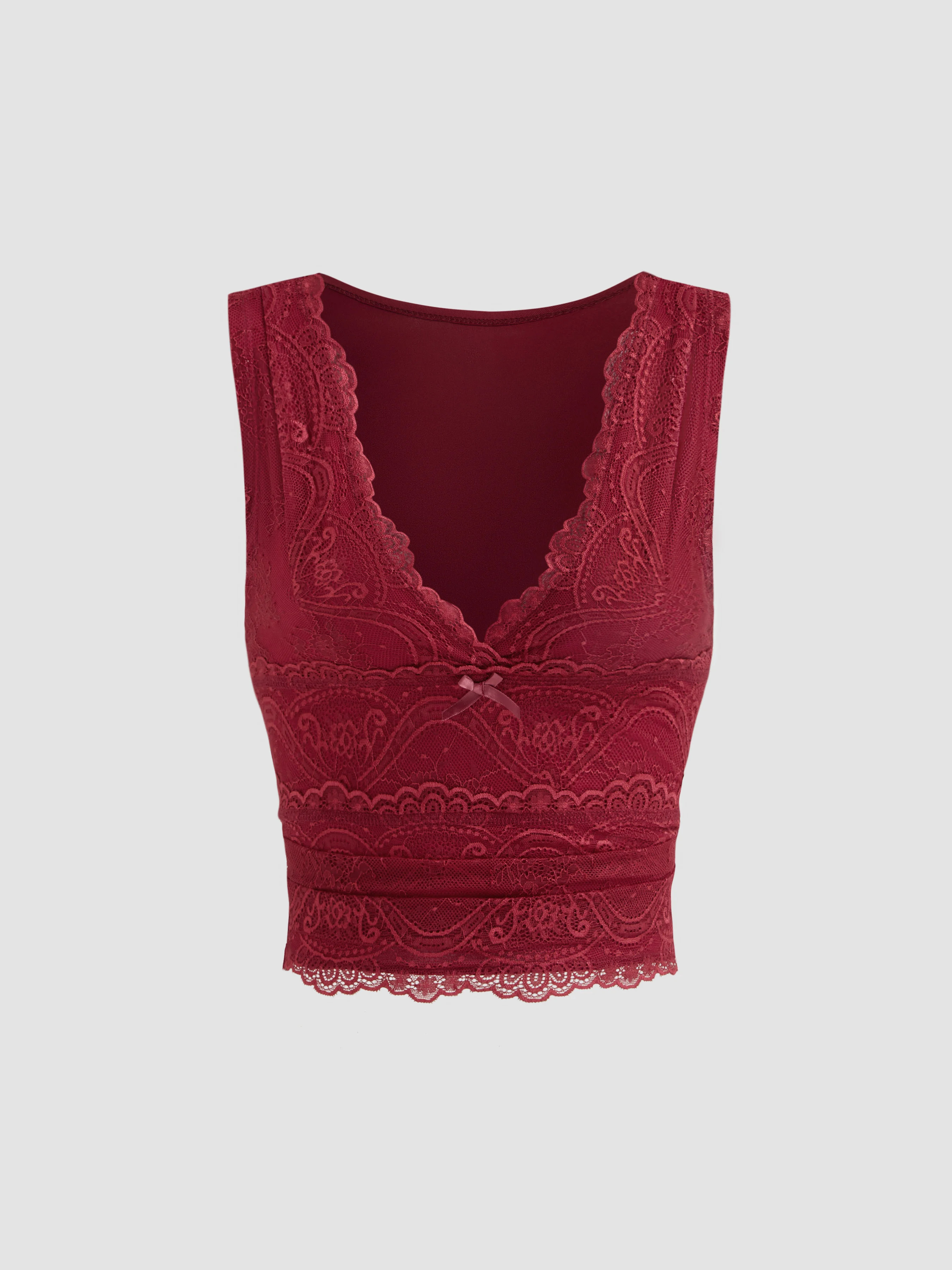Sleeveless Tops Summer Tops Euro Summer Cute Tops  Comfortable Flattering Lace Lace Crop Tank Top | Cider