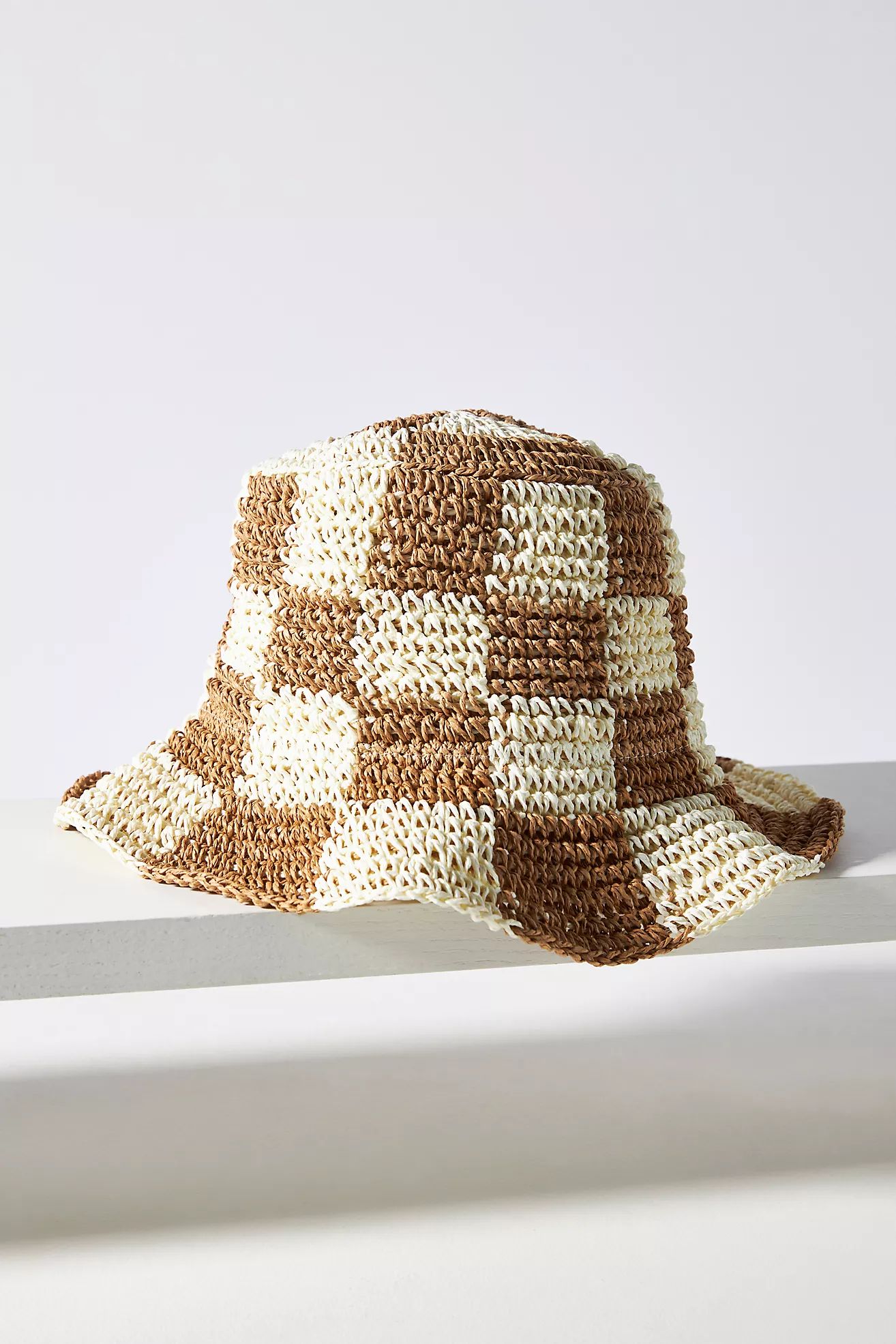 Wyeth Checkered Straw Bucket Hat | Anthropologie (US)