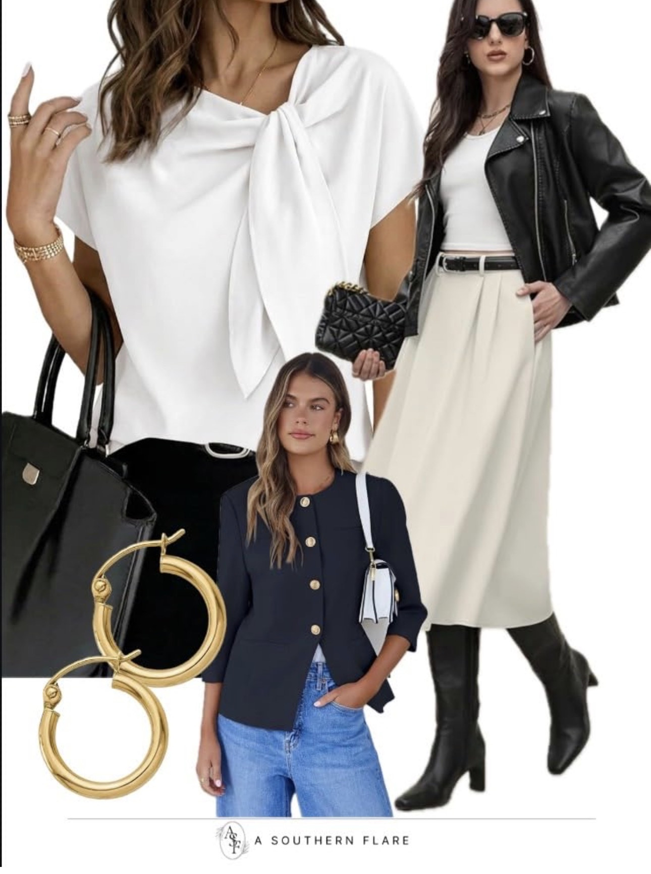 tags
Elevate your work wardrobe with these chic office essentials! From blazers to skirts, stay stylish and professional. #WorkWear #OfficeFashion, tops, skirts, pants, jewelry, comfy Shoes