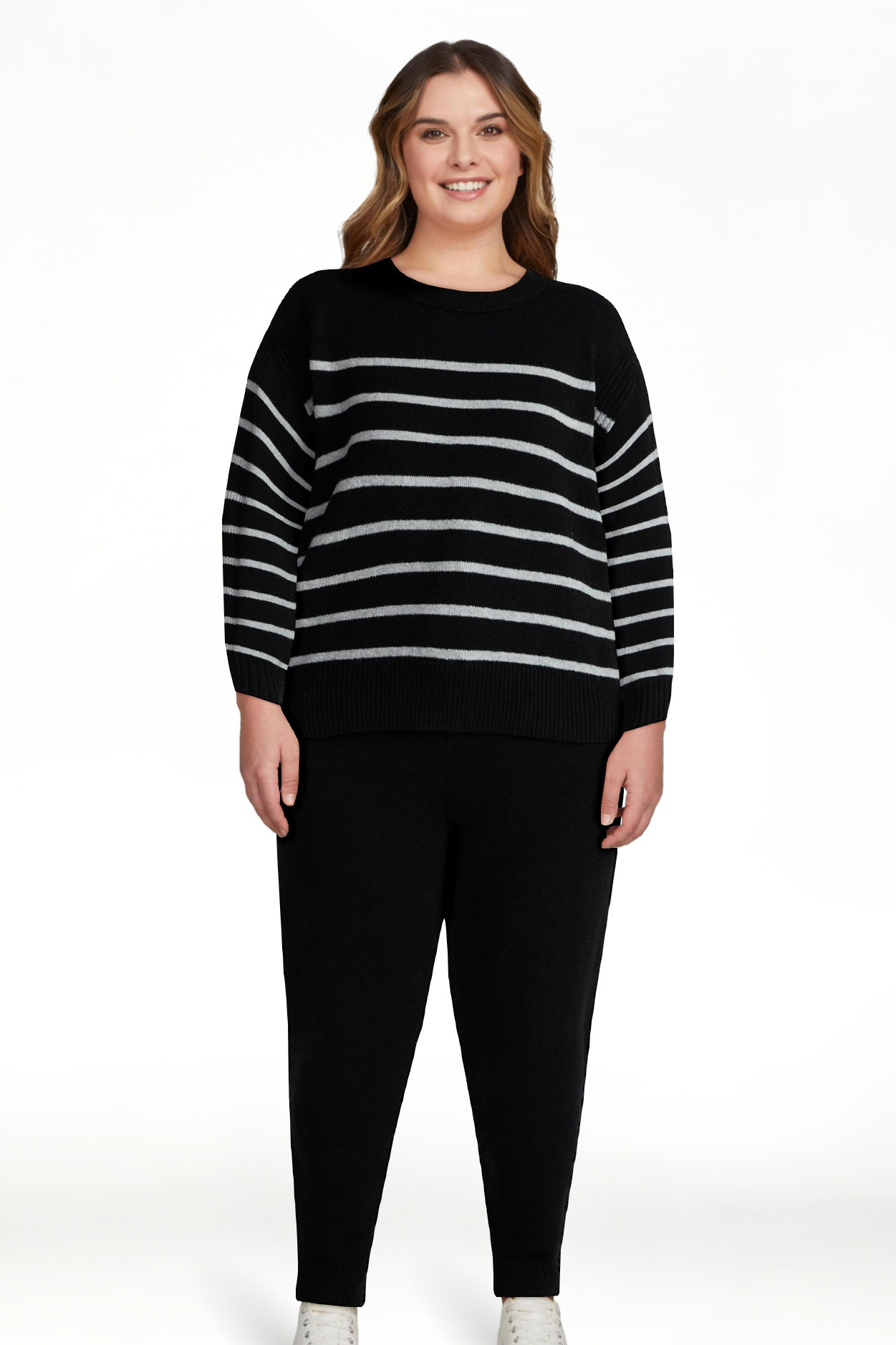 Time and Tru Women's Striped Sweater and Jogger Pants Set, Sizes XS-XXXL | Walmart (US)