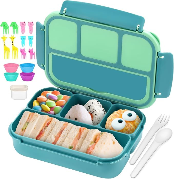 QQKO Bento Box for Kids Adults, School Toddler Lunch Box for Boys Girls, Lunch Box Containers wit... | Amazon (US)