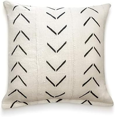Throw Pillow Covers 18 x 18: Authentic African Mud Cloth Fabric Handwoven in Uganda Africa with Z... | Amazon (US)