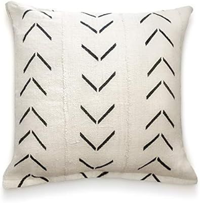 Throw Pillow Covers 18 x 18: Authentic African Mud Cloth Fabric Handwoven in Uganda Africa with Z... | Amazon (US)