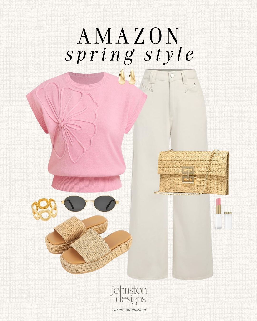 The prettiest spring combo. 🌸 Soft pink + woven textures = such an easy elevated everyday look!

Amazon spring outfit inspo, pink sweater outfit, neutral spring outfit, woven accessories outfit, chic casual outfit, feminine spring style, elevated everyday outfit, amazon spring fashion, classic style outfit, affordable spring outfit 

 #LTKootd #LTKSeasonal