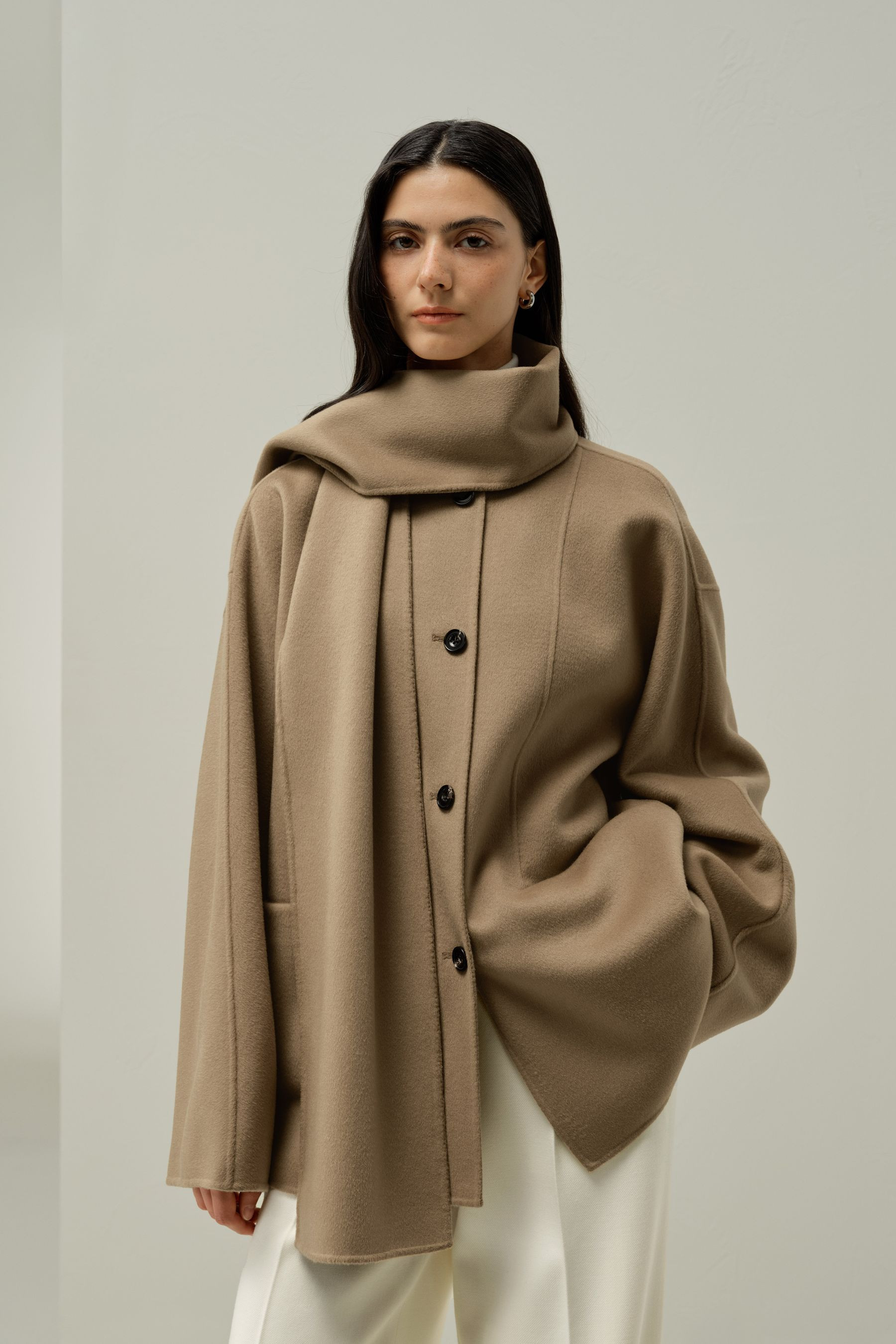 Double-Faced Silk Wool Blend Coat | LILYSILK
