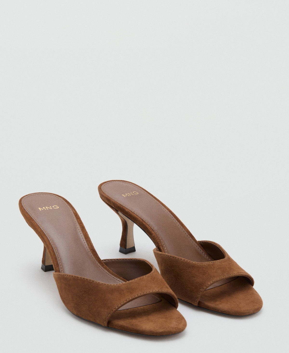 Mango Women's Suede Funnel-Heel Sandals - Leather | Macy's