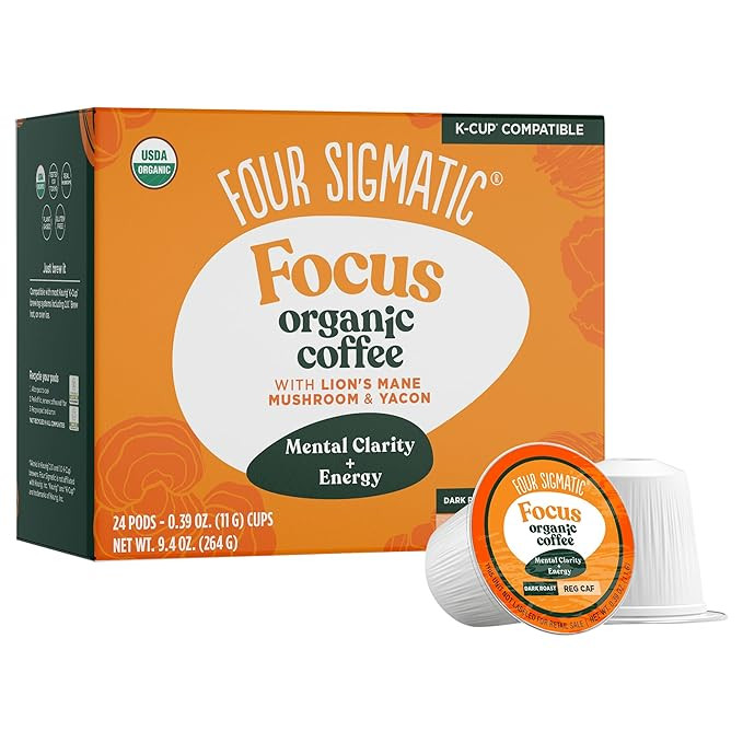 Four Sigmatic Mushroom Coffee K-Cups | Organic Dark Roast Coffee with Lion’s Mane Mushroom Powd... | Amazon (US)