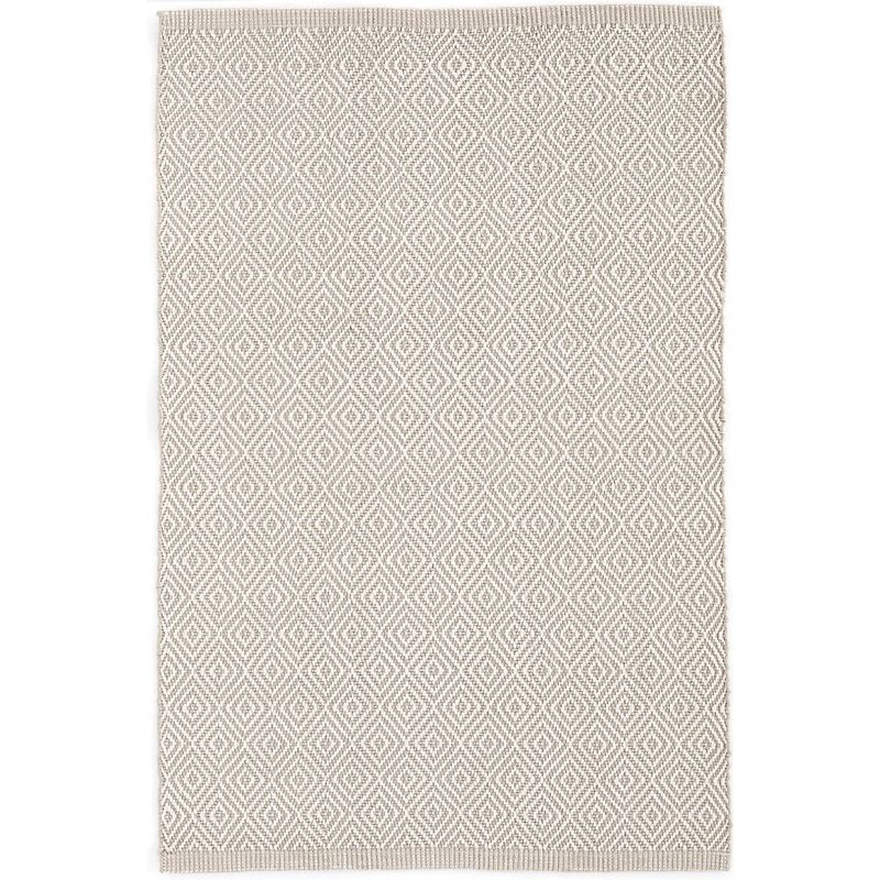 Petit Diamond Platinum/Ivory Handwoven Indoor/Outdoor Rug | Annie Selke