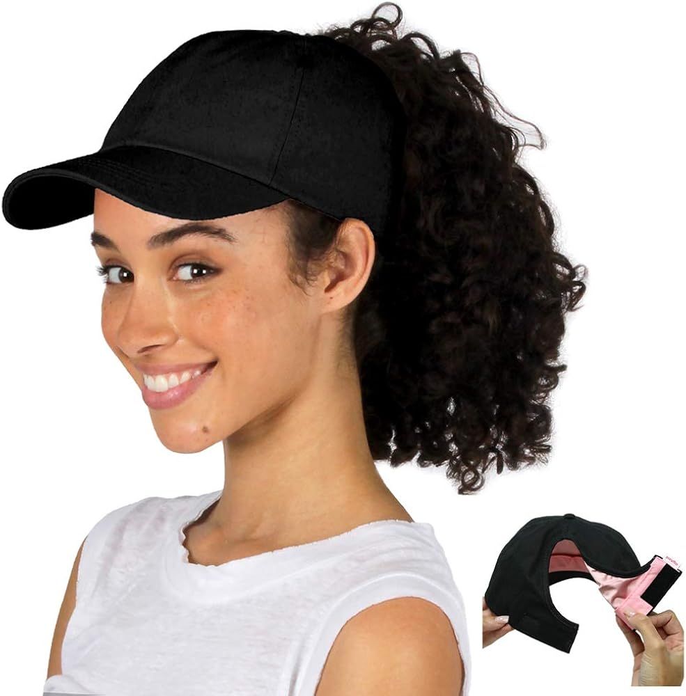 Ponyflo Satin Lined Cap - Satin Lined Hat to Protect Hair from Breakage and Frizz | Amazon (US)