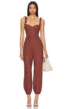 Tularosa Kylo Jumpsuit in Chocolate Brown from Revolve.com | Revolve Clothing (Global)
