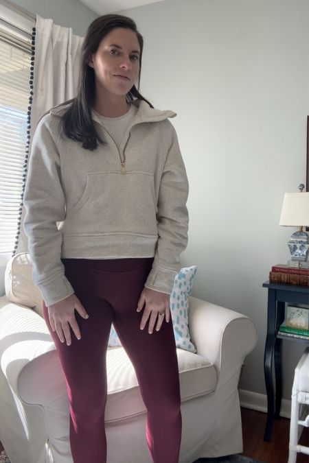 Finally ordered a few new pairs of my favorite Amazon leggings that are currently $10 off! The pair shown are “wine red” and I wear a small. The pullover is also an affordable Amazon find! 

#LTKfindsunder50 #LTKsalealert