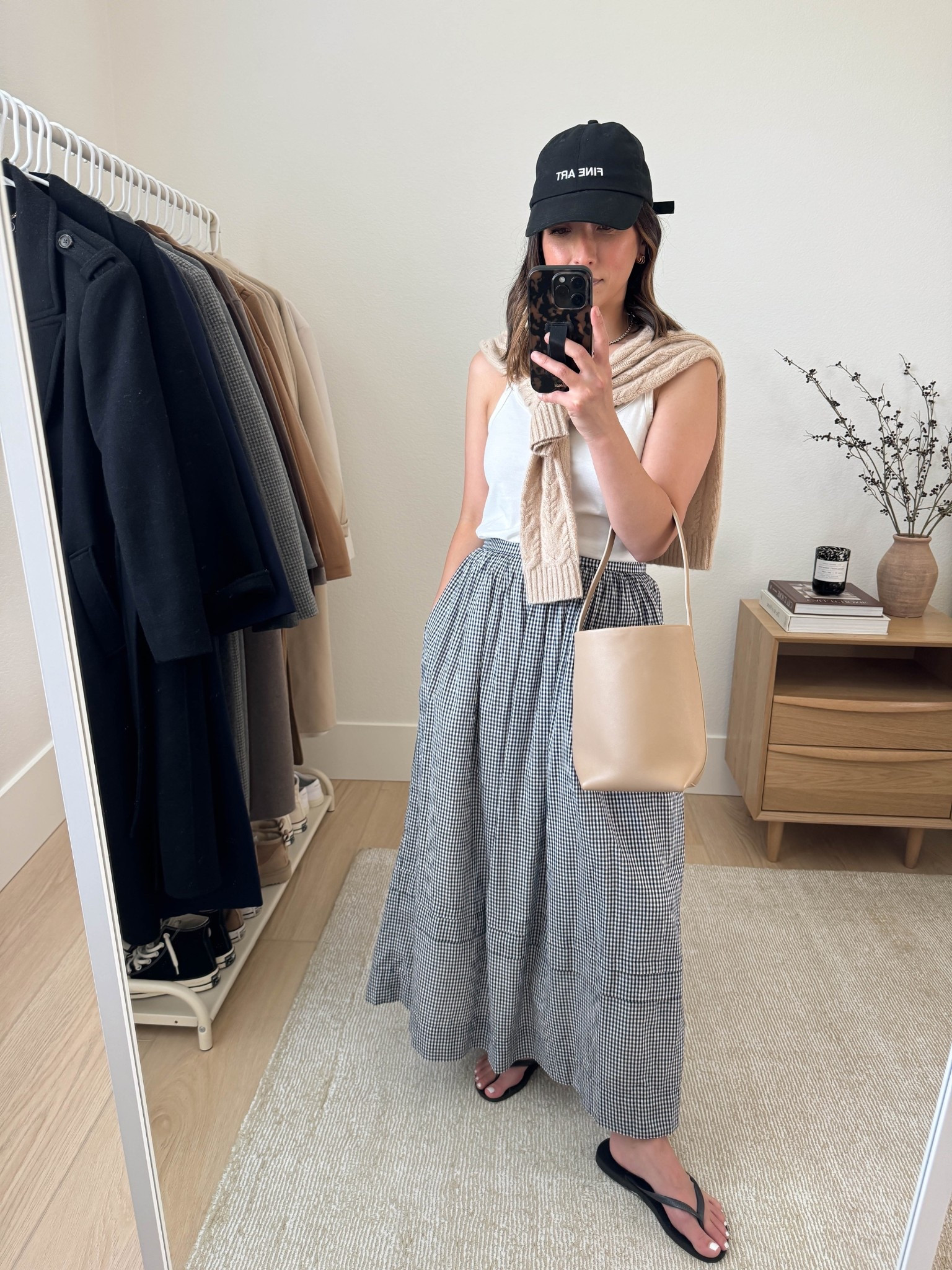 Reformation tank small (old)
Gap x Doen skirt xs
Jcrew sandals 5
The row bag small
Filoro cashmere sweater small (old)
Fine Art hat (old)
J.crew earrings
Dorsey James necklace 15"

#LTKStyleTip #LTKPetite #LTKItBag