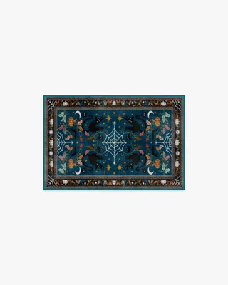 Spooky Purrsian Midnight Multicolor Flatwoven Rug | Ruggable