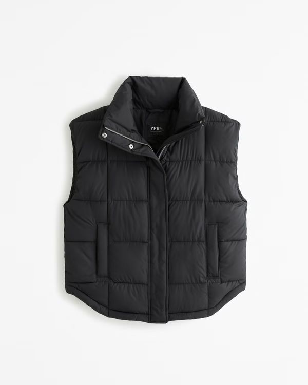 YPB Legging-Friendly Satin Puffer Vest | Abercrombie & Fitch (US)