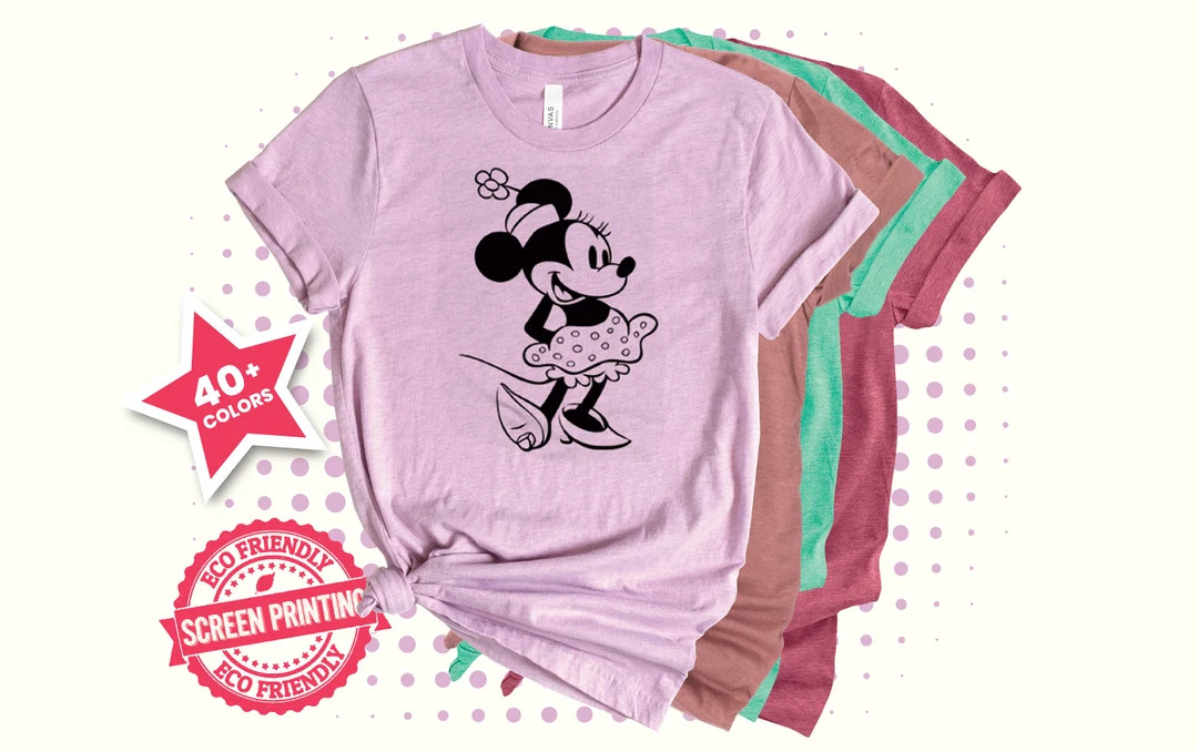 Vintage Minnie Mouse Shirt, Trendy Unisex Disney Womens Shirt, Disney Minnie Shirt, Disney Family... | Etsy (US)