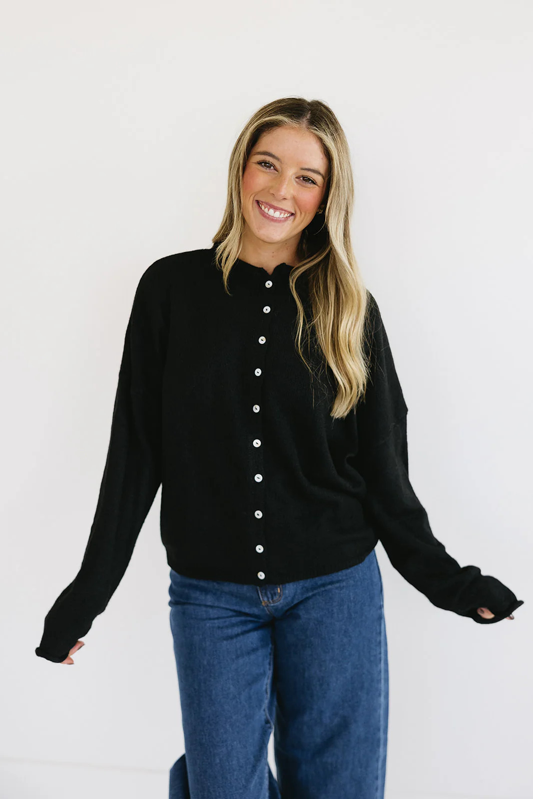 Noel Cardigan - Black Small | Triple Threads