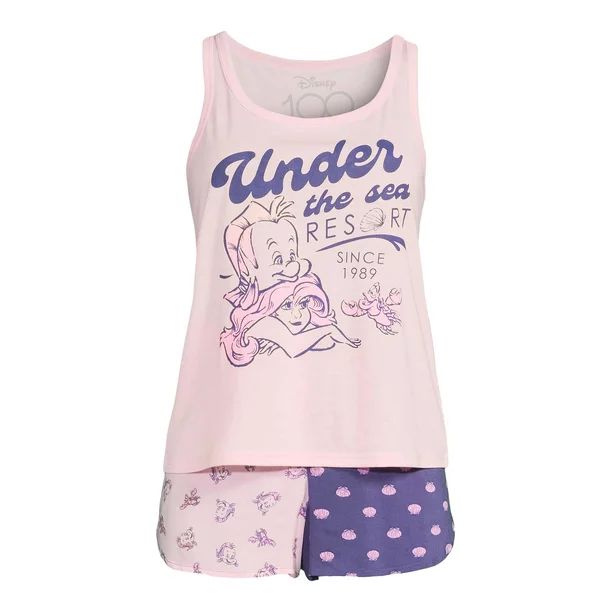 Disney's Little Mermaid Women's and Women's Plus Shorty Pajama Set, 2-Piece | Walmart (US)