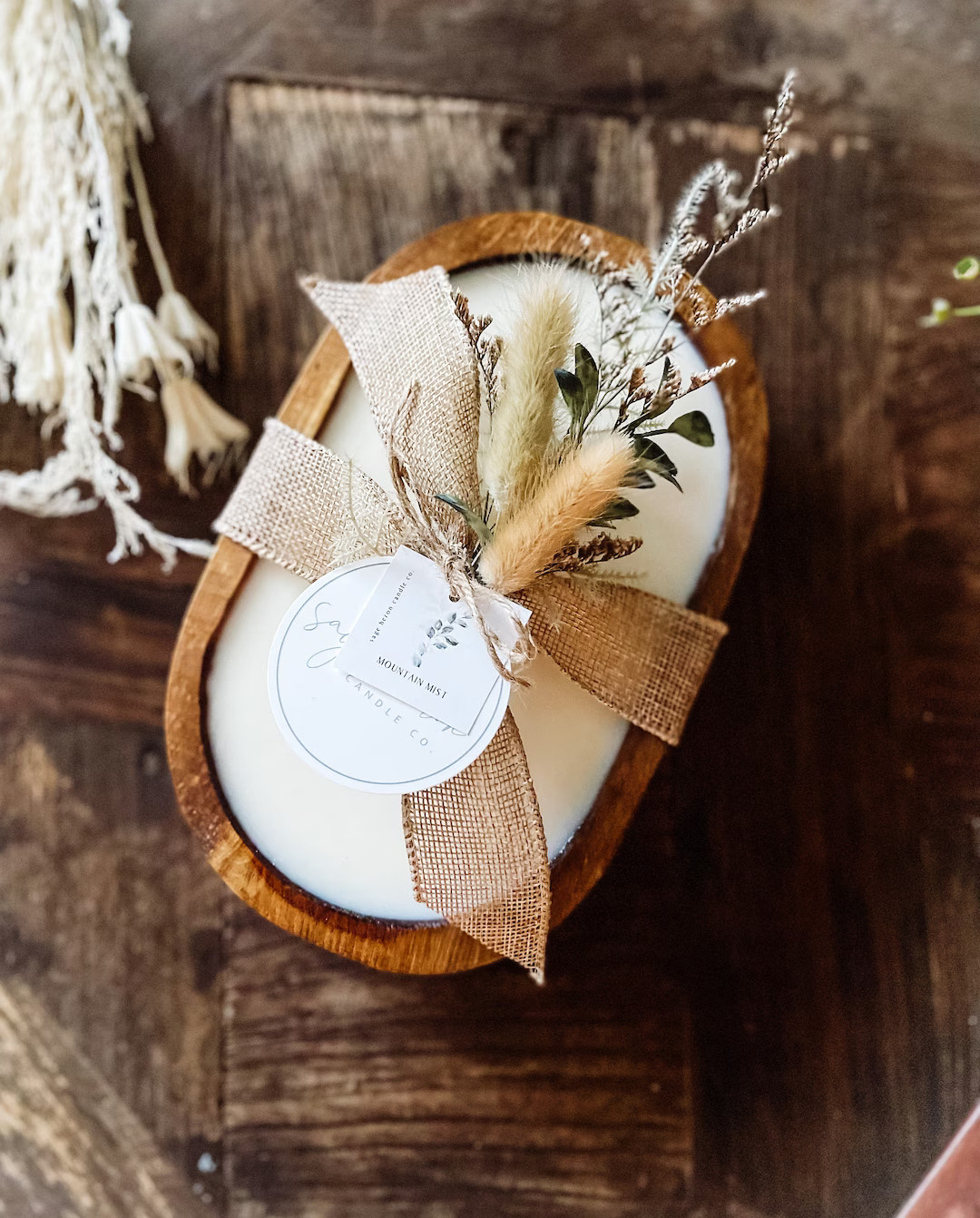 Dough Bowl Candle | Farmhouse Candle | Wood bowl Candle | Etsy (US)