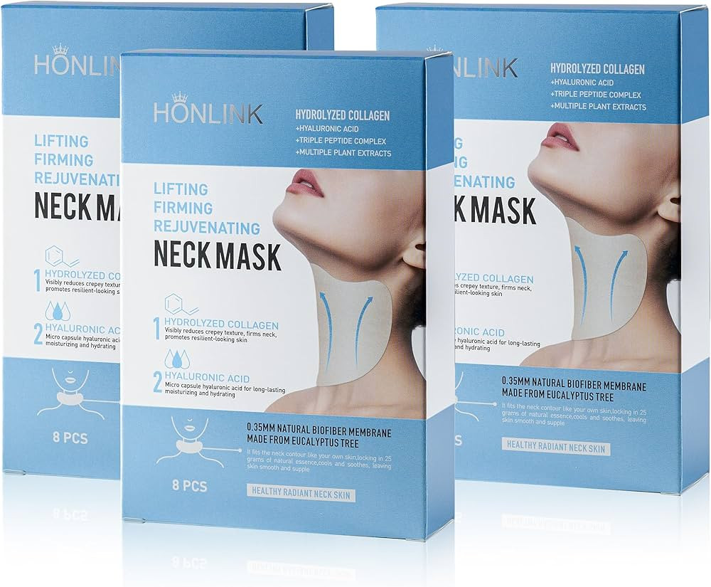 Neck Mask 3 Pack, 24 PCS Hydrating Collagen Neck Mask with Hyaluronic Acid(8 PCS each pack), Trip... | Amazon (US)
