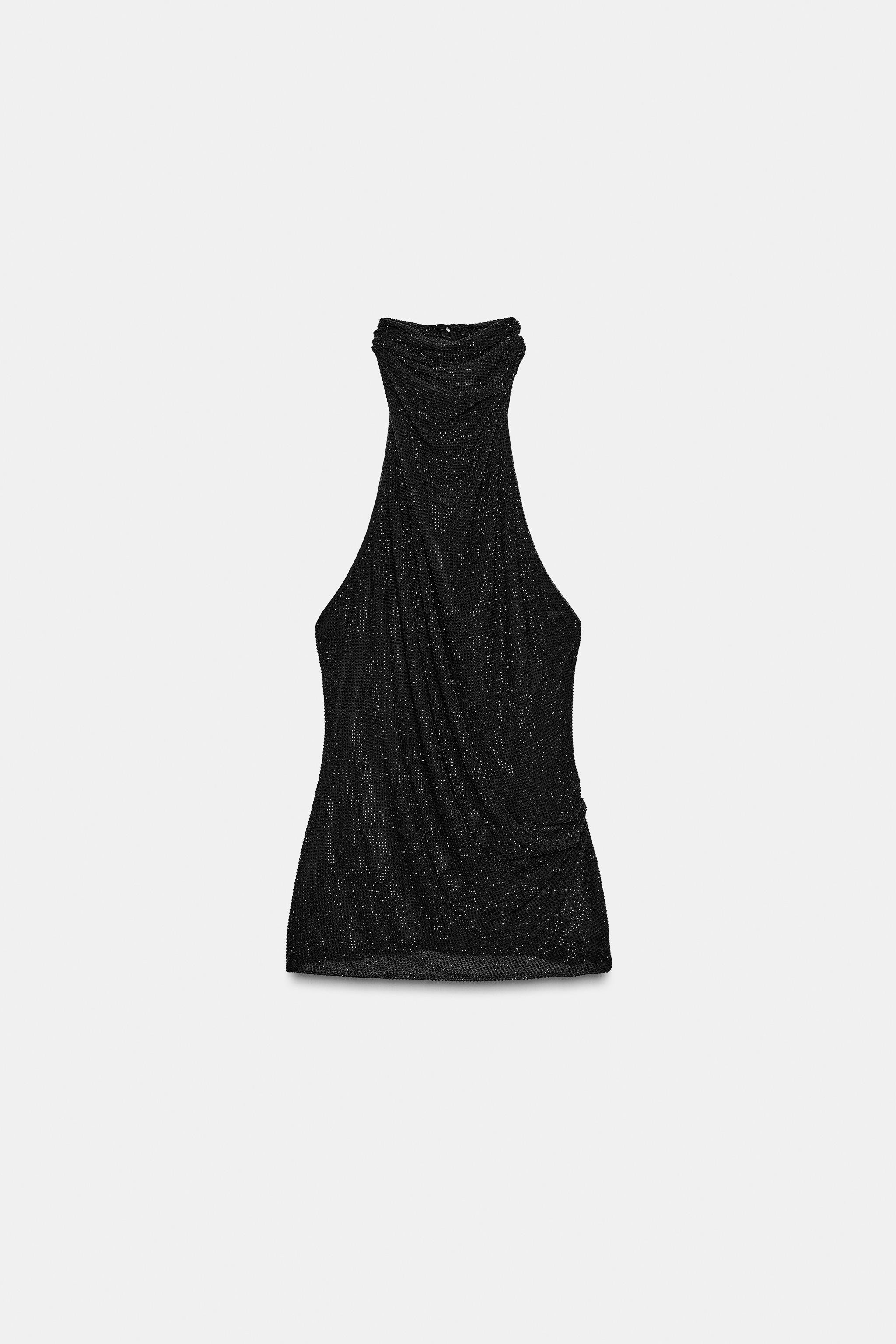 RHINESTONE HALTER TOP | Zara US