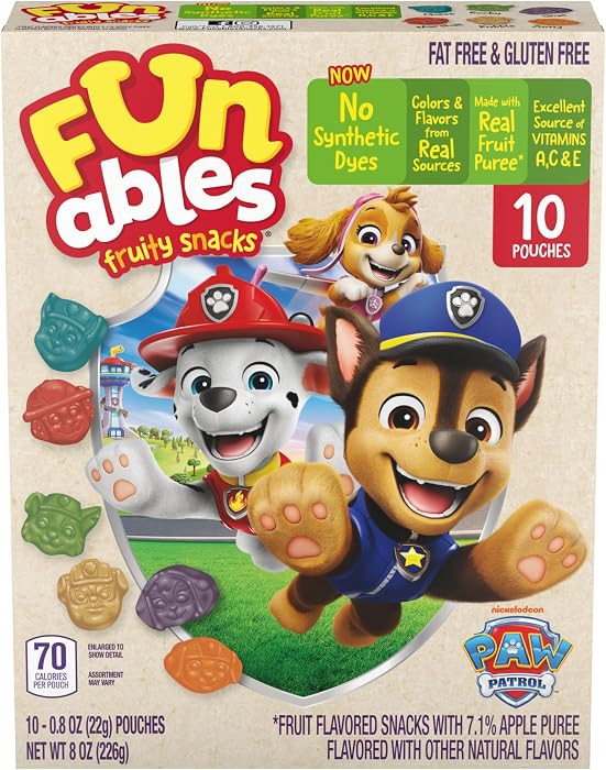 Funables PAW Patrol Fruit Snacks, Assorted Fruit, 0.8 oz, 10 Ct | Amazon (US)