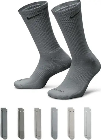 Assorted 6-Pack Everyday Plush Cushion Crew Training Socks | Nordstrom