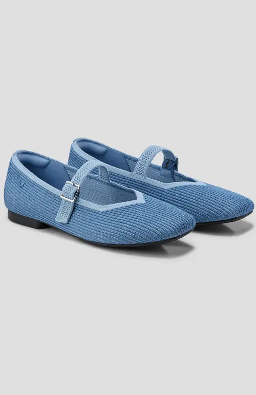 VIVAIA Margot Mary-Jane Square-Toe Ballet Flats in Denim Blue at Nordstrom, Size 9.5 | Nordstrom