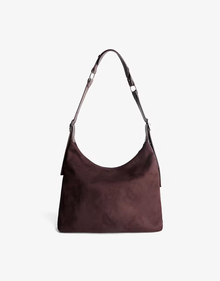 Bershka – Tasche in Braun mit Schnallen-Brown | ASOS (Global)