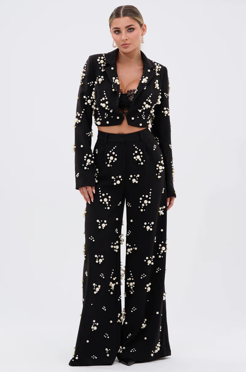 OLD FLAME EMBELLISHED TROUSER IN BLACK | AKIRA