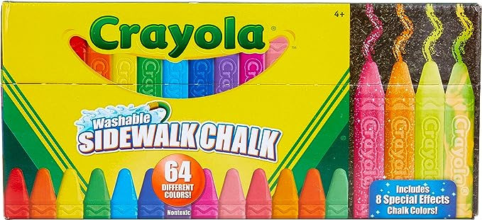 Crayola Ultimate Washable Chalk Collection (64ct), Bulk Sidewalk Chalk, Outdoor Chalk for Kids, A... | Amazon (US)