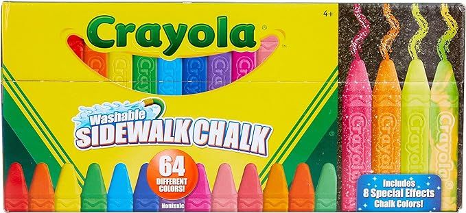 Crayola Ultimate Washable Chalk Collection (64ct), Bulk Sidewalk Chalk, Outdoor Chalk for Kids, A... | Amazon (US)