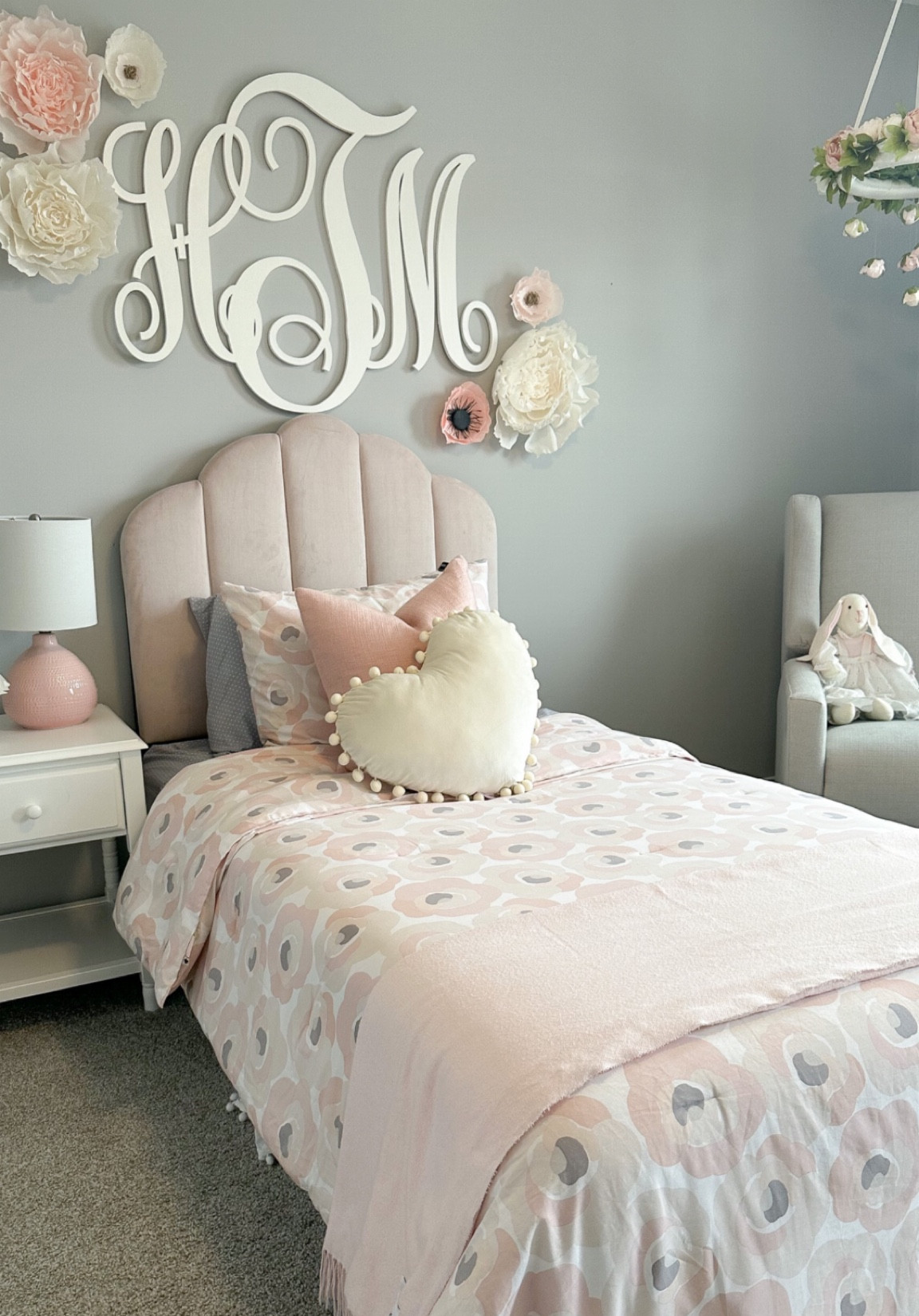 Toddler girl bedroom, girl bedroom, little girl bedroom, home decor, bedroom, Jenny Lind furniture, pink velvet headboard, twin headboard 

#LTKhome #LTKkids