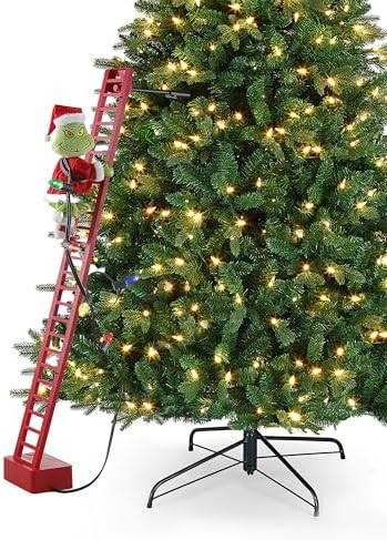 Mr. Christmas 43" Animated Ladder Climbing Grinch Christmas Decoration with LED Lights and Music,... | Amazon (US)