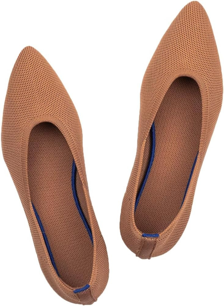 Frank Mully Womens Pointed Toe Flats Knit Dress Shoes Comfort Women Shoes Slip On Shoes for Woman... | Amazon (US)