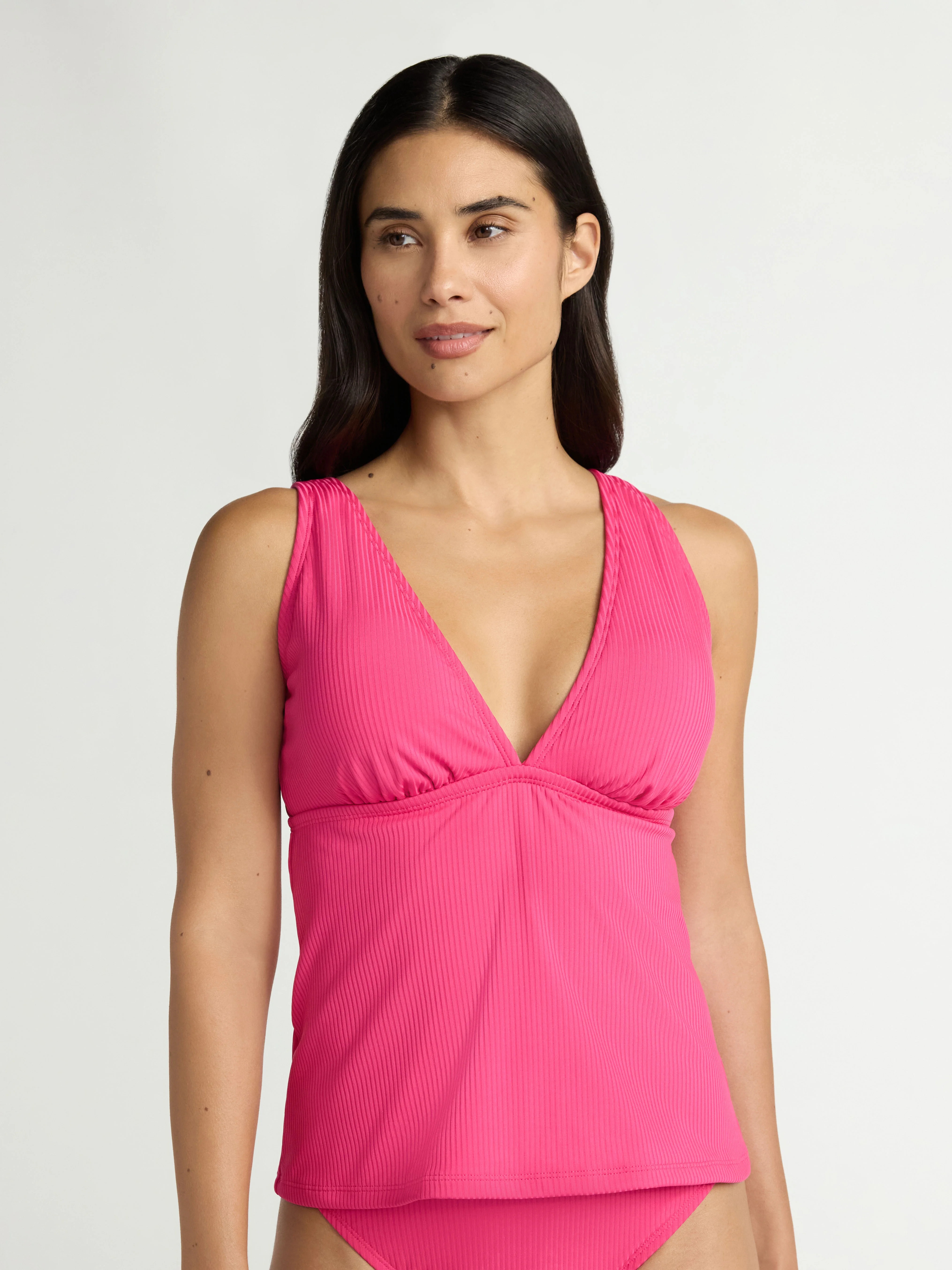 Time and Tru Women's and Women’s Plus V Neck Tankini Top, Sizes XS-2X | Walmart (US)