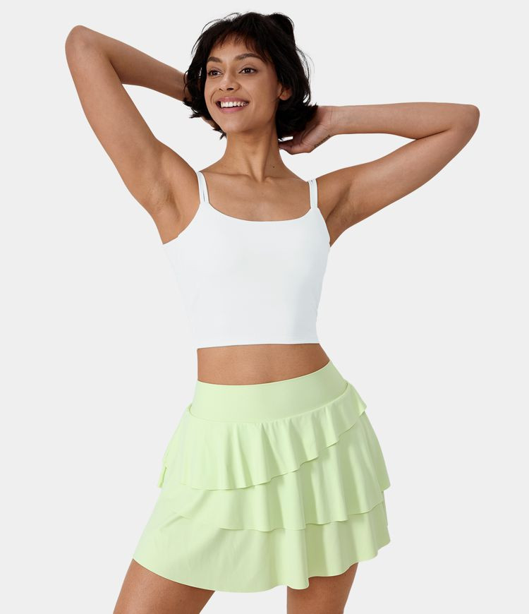 Double Straps Backless Twisted Cropped Yoga Tank Top | HALARA