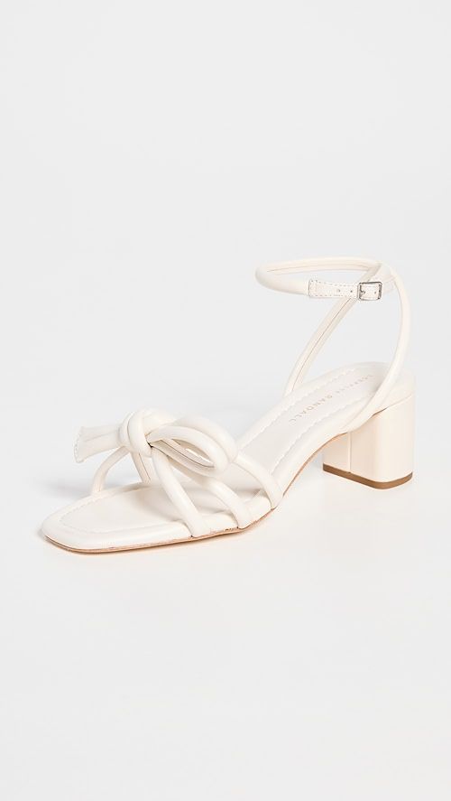 Leather Bow Mid-Heel Sandals | Shopbop