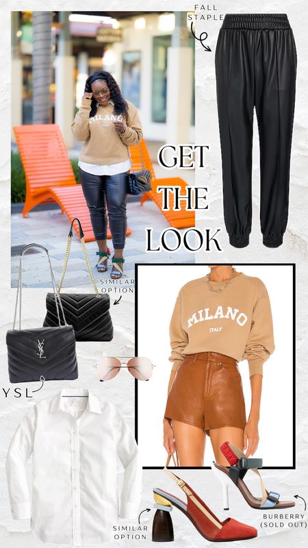 Get the look! Love this graphic pullover and it’s so chic paired with faux leather joggers and a collared button down underneath!

#getthelook #graphicpullover #fallfashion

Graphic pullover. Milano pullover. YSL handbag. Designer inspired handbag. Faux leather joggers. White button down top. Chic fall outfit. Classic fall outfit. How to dress up a graphic pullover  

#LTKfindsunder100 #LTKSeasonal #LTKstyletip