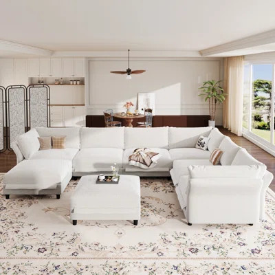 Oversized Sectional Sofa 8 Seater U Shaped Deep Seat Modular Sectional Sofa Large Modular Couch For Living Room With Chaise, Versatile Armrest Backres | Wayfair North America