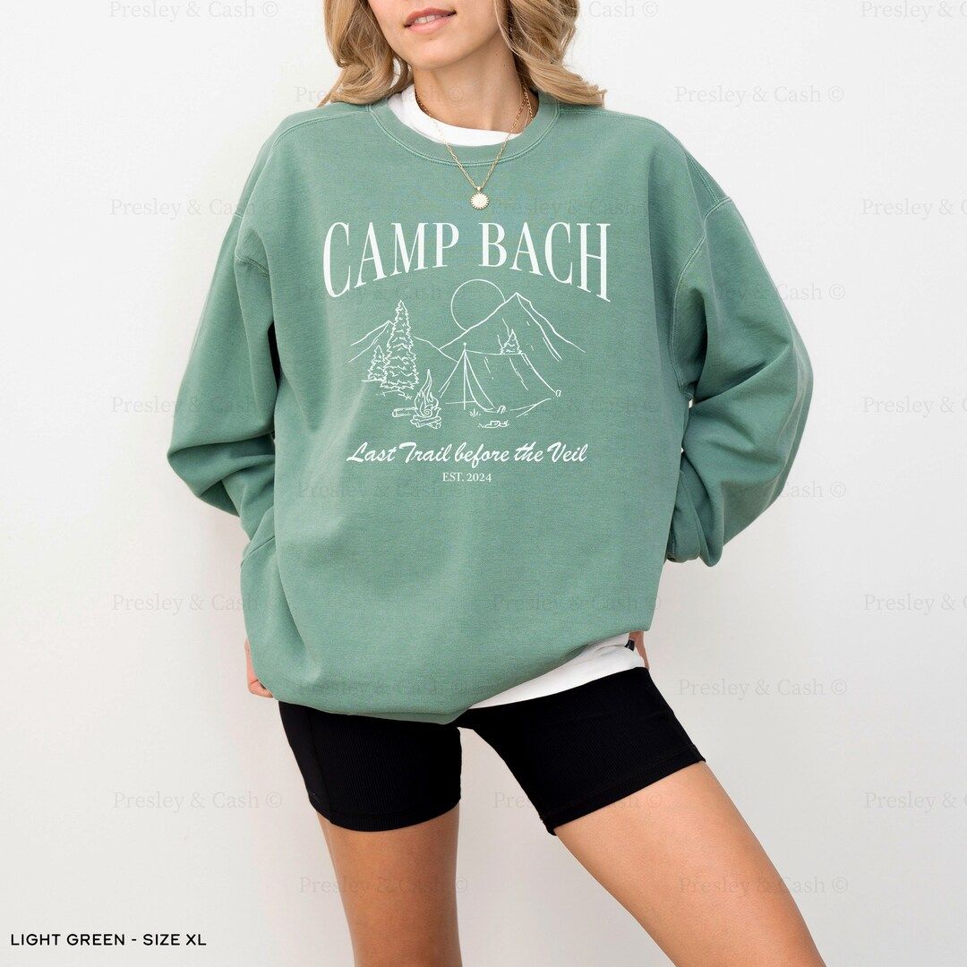 Custom Camp Bachelorette Sweatshirt Camp Bach Crewneck Mountain Bachelorette Shirt Summer Camp Th... | Etsy (US)