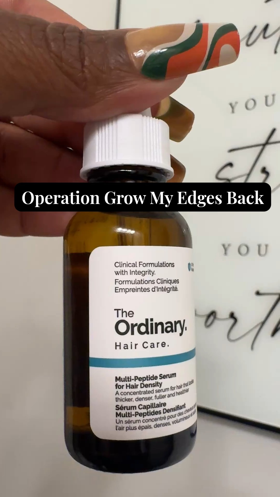 I’m trying to grow my edges back!

I’m starting a hair-growth journey focused on strengthening my edges and hairline. After researching scalp-care products, I picked up The Ordinary Multi-Peptide Hair Density Serum to help support thicker, fuller-looking hair.

My nightly routine: apply daily along the hairline, gentle scalp massage, low-tension styles, satin scarf and bonnet at night, and consistent care. 

Let’s kickoff Operation: Grow My Edges Back!


#LTKFindsUnder50 #LTKBeauty #LTKselfcare
