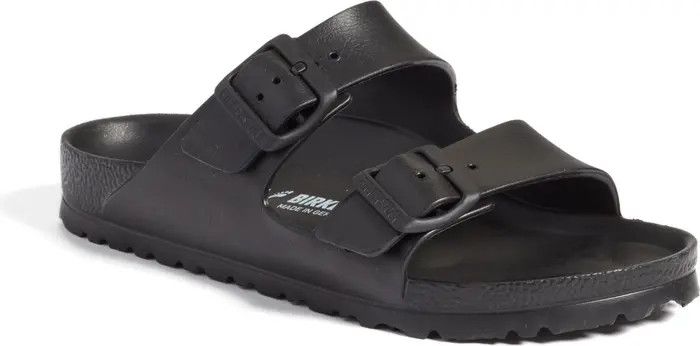 Essentials Arizona Waterproof Slide Sandal (Women) | Black Birkenstock Arizona Sandals Outfit | Nordstrom
